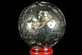 Polished Pyrite Sphere - Peru #97978-1